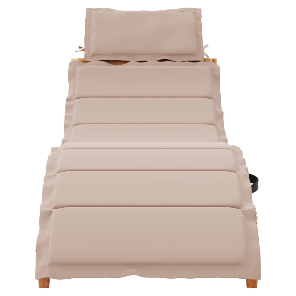 | Liggestol | med pude taupe 55 x 184 x 64cm Massivt Akacietræ