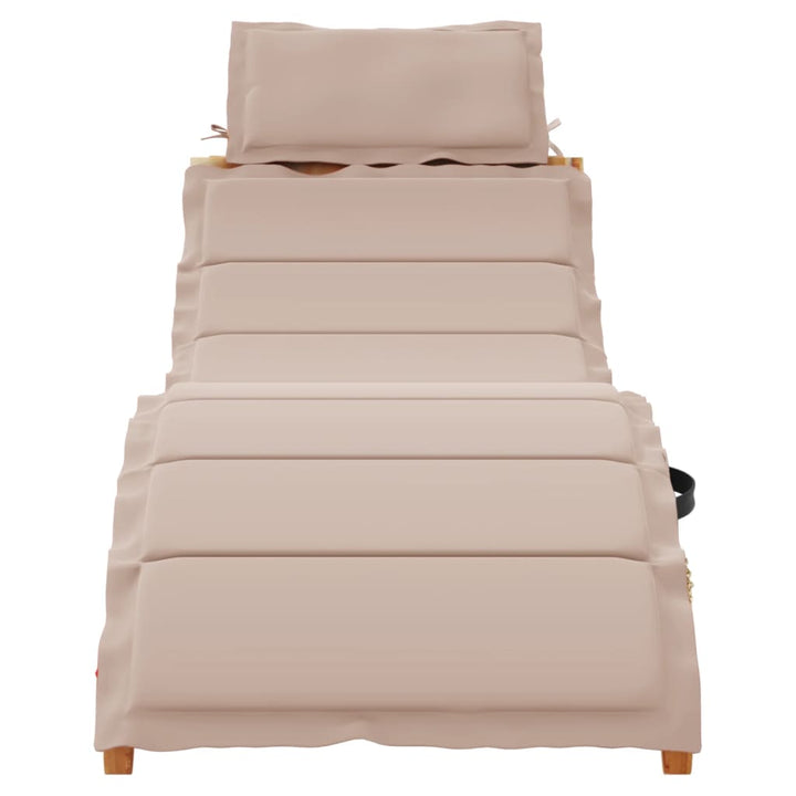 | Liggestol | med pude taupe 55 x 184 x 64cm Massivt Akacietræ