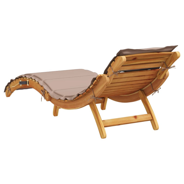 | Liggestol | med pude taupe 55 x 184 x 64cm Massivt Akacietræ