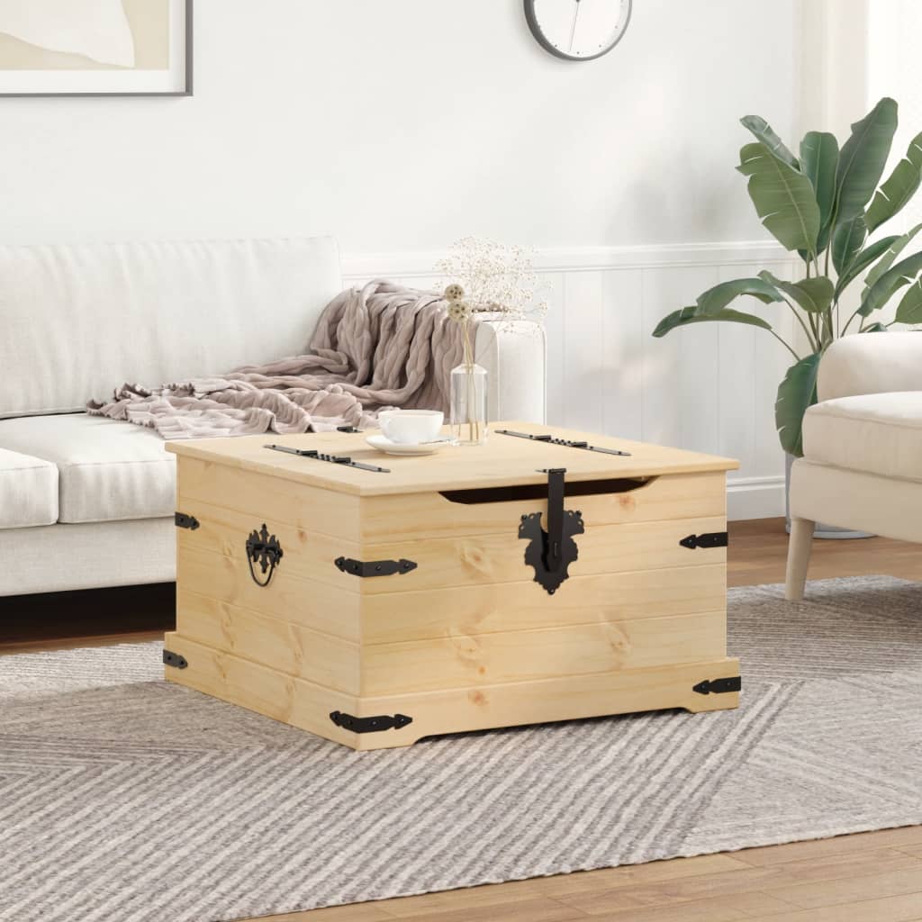 opbevaringsboks Corona 78x78x45 cm massivt fyrretræ