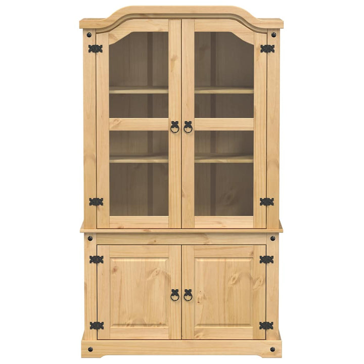 glasskab Corona 103,5x42x180 cm massivt fyrretræ