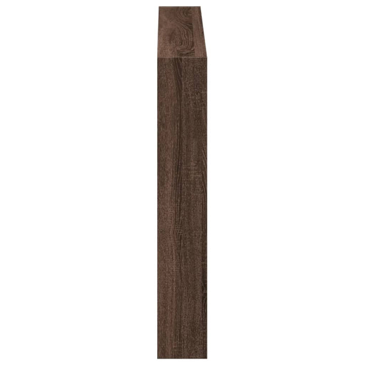 sengegavl med opbevaring og LED-lys 100x17x102 cm brunt eg