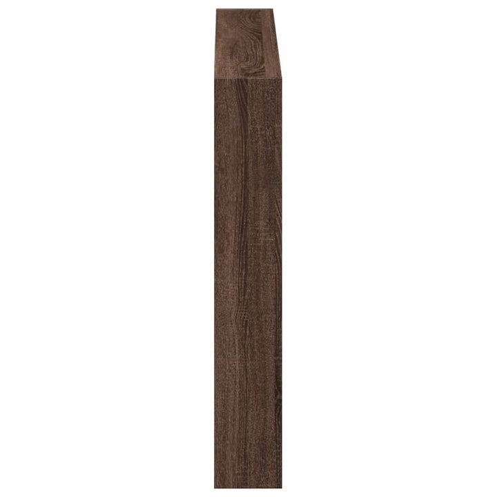 sengegavl med opbevaring og LED-lys 120x17x102 cm brunt eg