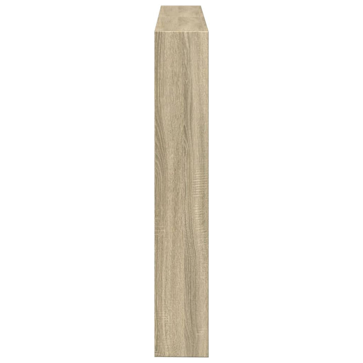 sengegavl med opbevaring og LED-lys 140x17x102 cm sonoma-eg