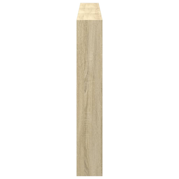 sengegavl med opbevaring og LED-lys 180x17x102 cm sonoma-eg