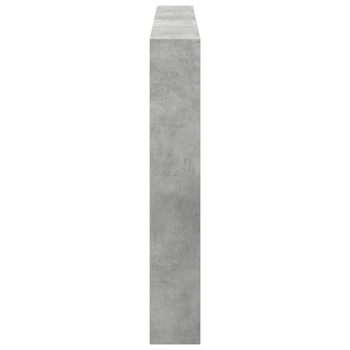 sengegavl med opbevaring og LED-lys 180x17x102 cm betongrå