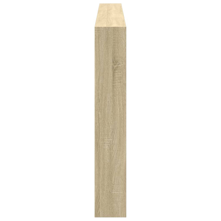 sengegavl med opbevaring og LED-lys 200x17x102 cm sonoma-eg