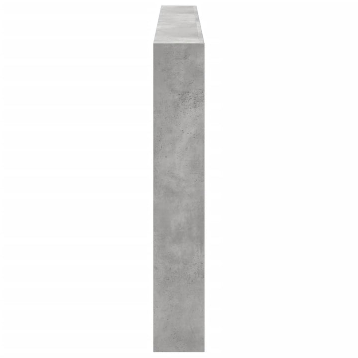 sengegavl med opbevaring og LED-lys 200x17x102 cm betongrå