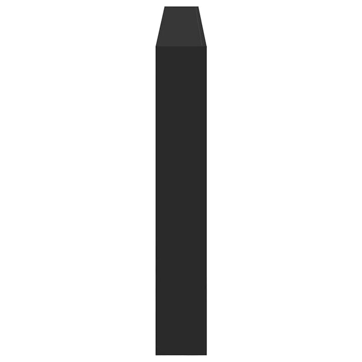 sengegavl med opbevaring og LED-lys 220x17x102 cm sort