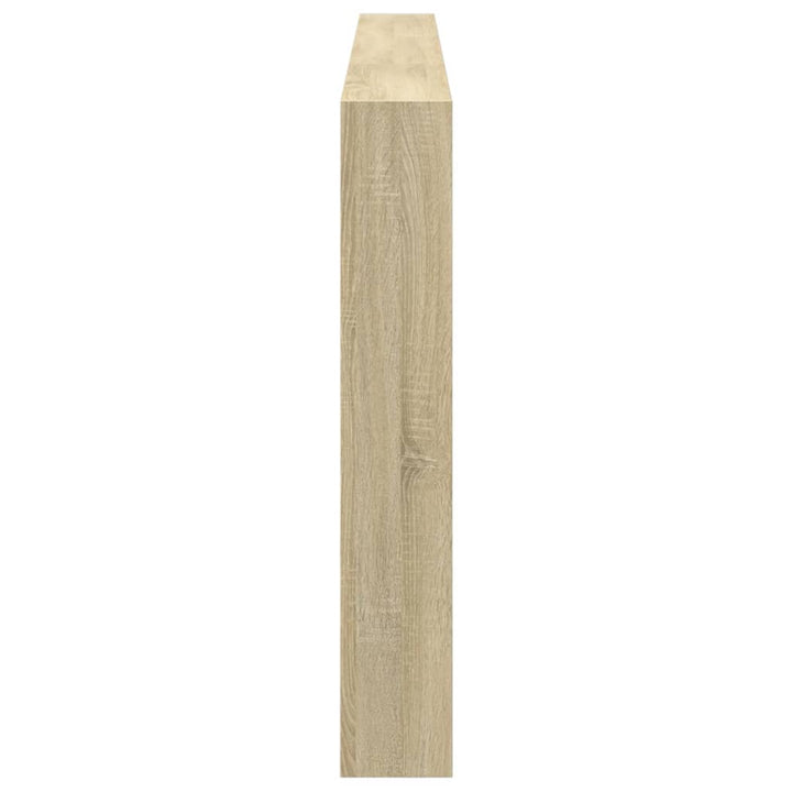 sengegavl med opbevaring og LED-lys 220x17x102 cm sonoma-eg
