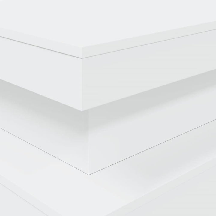 sofabord med LED-lys 90x50x40 cm hvid