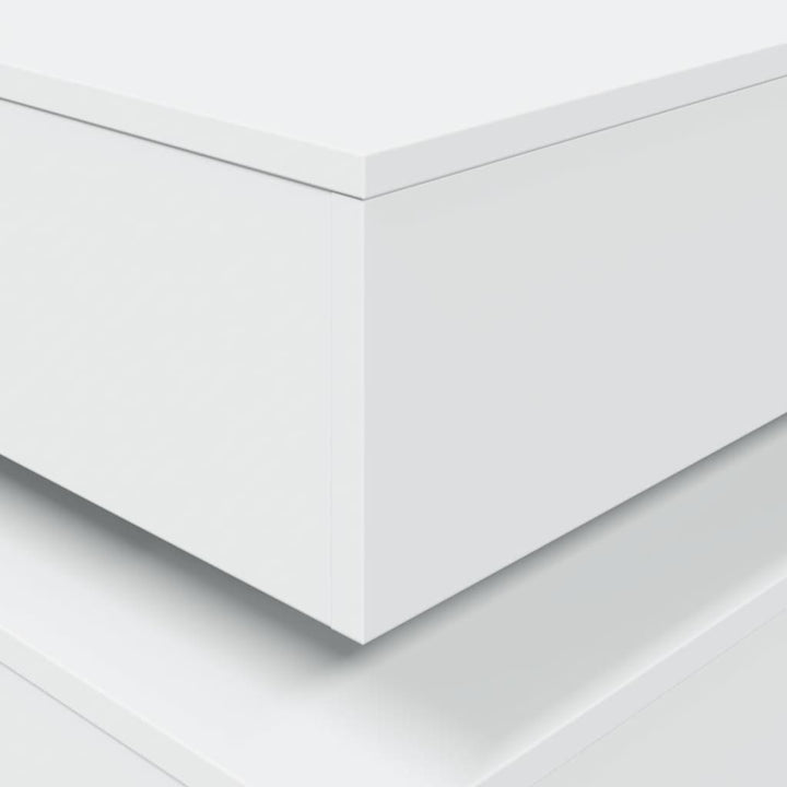 sofabord med LED-lys 50x50x40 cm hvid