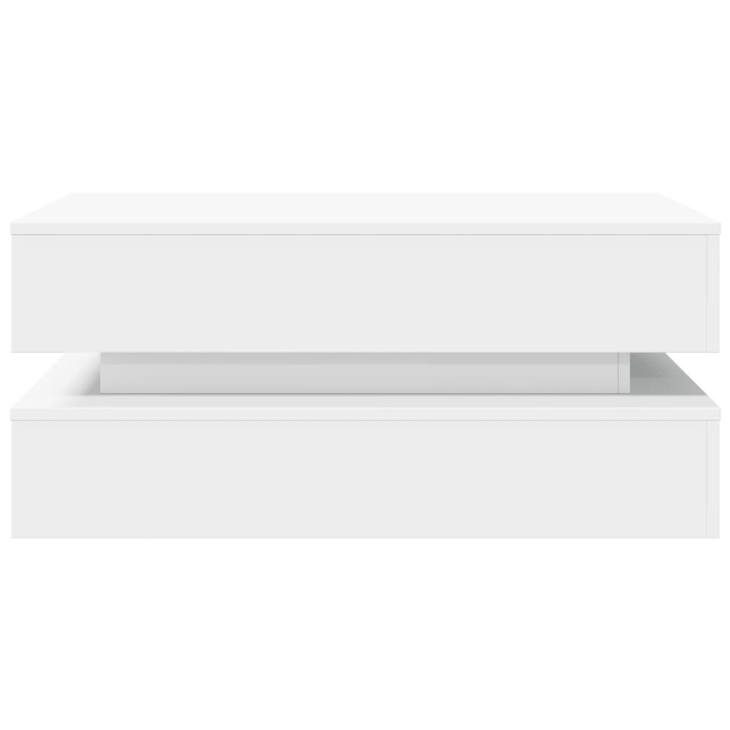 sofabord med LED-lys 90x50x40 cm hvid