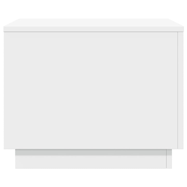 sofabord med LED-lys 50x50x40 cm hvid