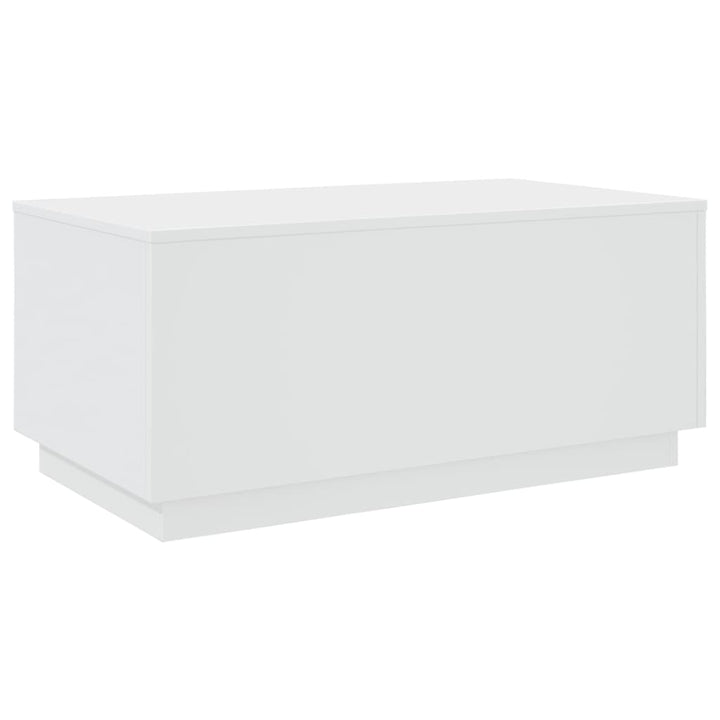 sofabord med LED-lys 90x50x40 cm hvid