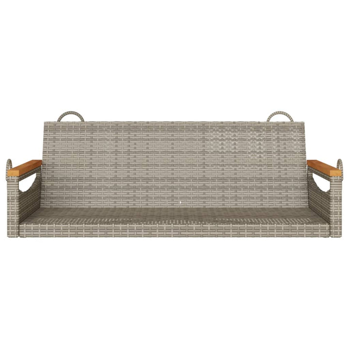 gyngebænk 109x62x40 cm polyrattan grå