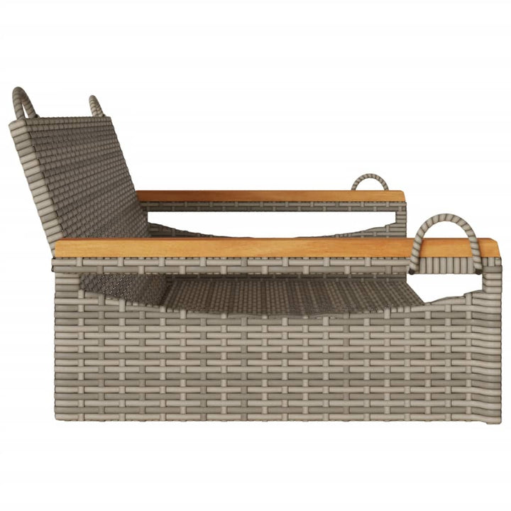 gyngebænk 109x62x40 cm polyrattan grå