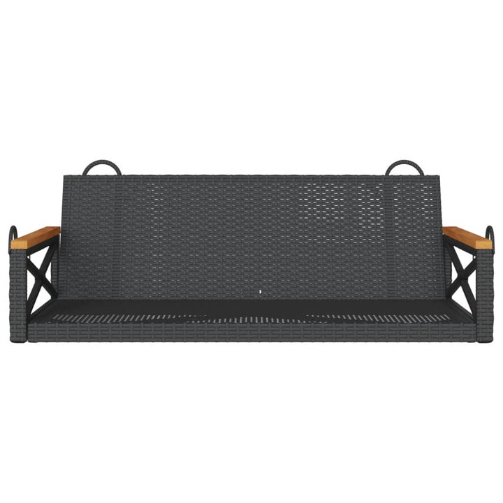 gyngebænk 109x62x40 cm polyrattan sort
