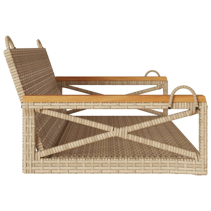 gyngebænk 109x62x40 cm polyrattan beige