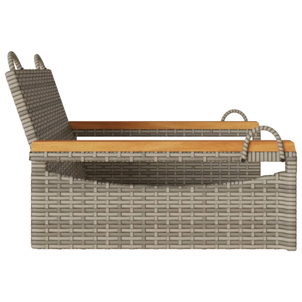 gyngebænk 63x62x40 cm polyrattan grå