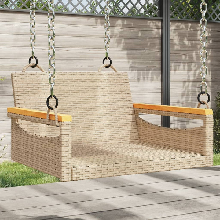 gyngebænk 63x62x40 cm polyrattan beige