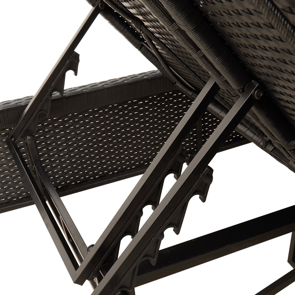 dobbelt loungesofa med hynder polyrattan sort
