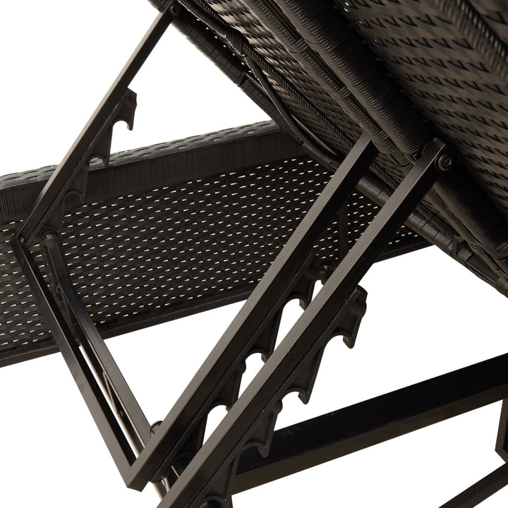 dobbelt loungesofa med hynder polyrattan sort
