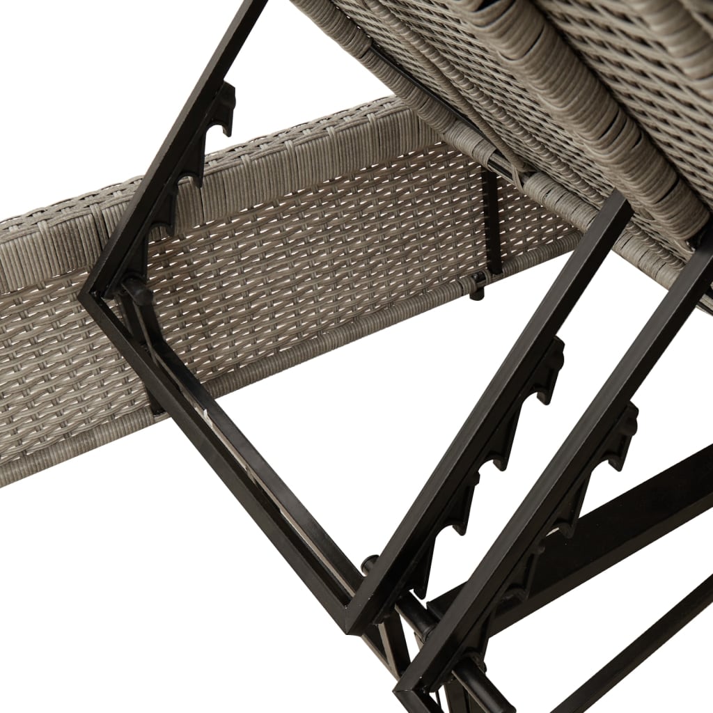 solseng med hynder polyrattan lysegrå