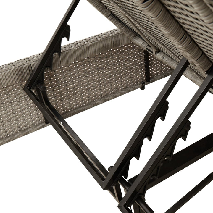 solseng med hynder polyrattan lysegrå