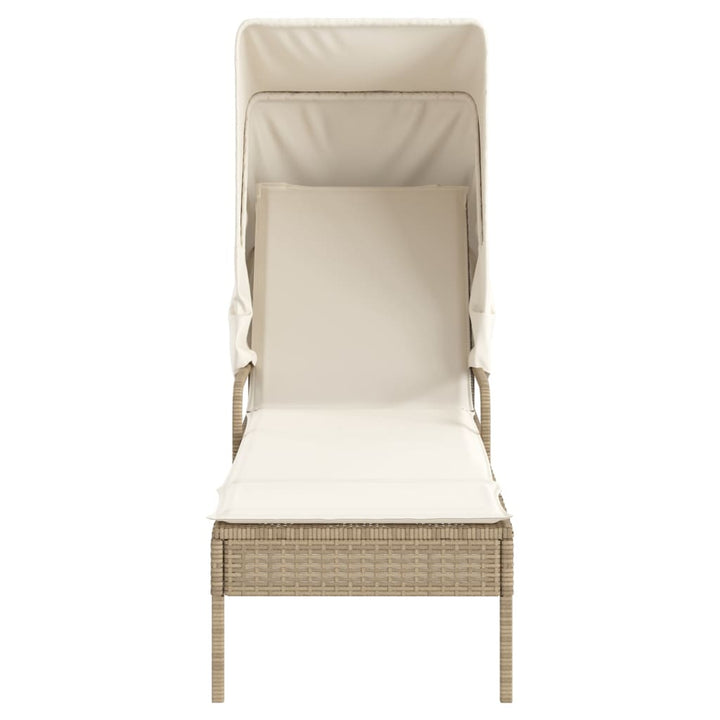 loungesofa med baldakin polyrattan beige