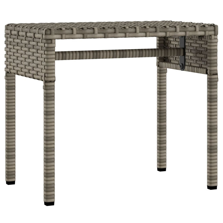 liggestol med baldakin og bord polyrattan grå