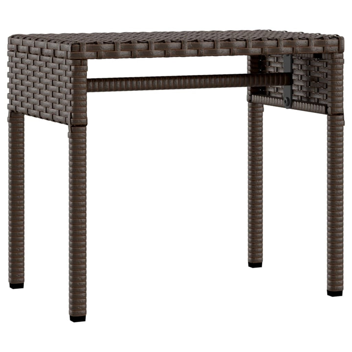liggestol med baldakin og bord brun polyrattan