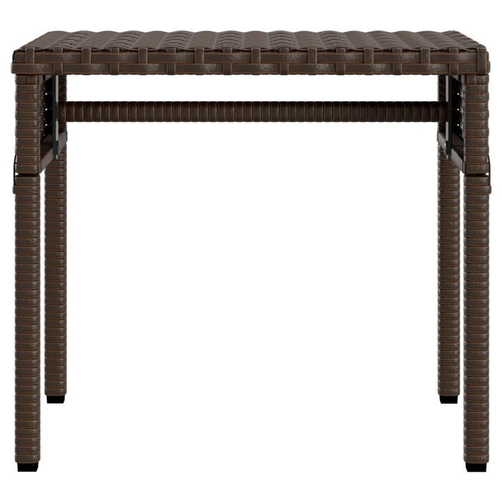 liggestol med baldakin og bord brun polyrattan