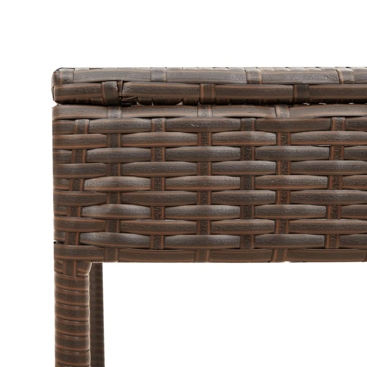 liggestol med baldakin og bord brun polyrattan