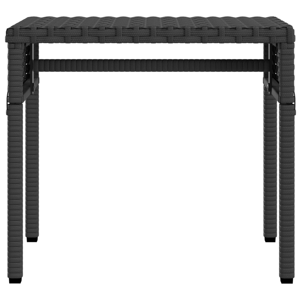 liggestol med baldakin og bord sort polyrattan