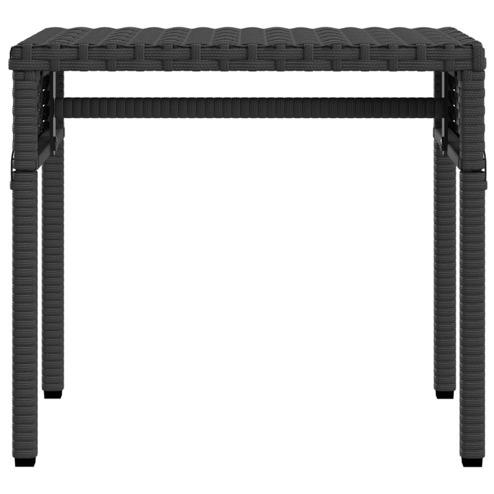 liggestol med baldakin og bord sort polyrattan