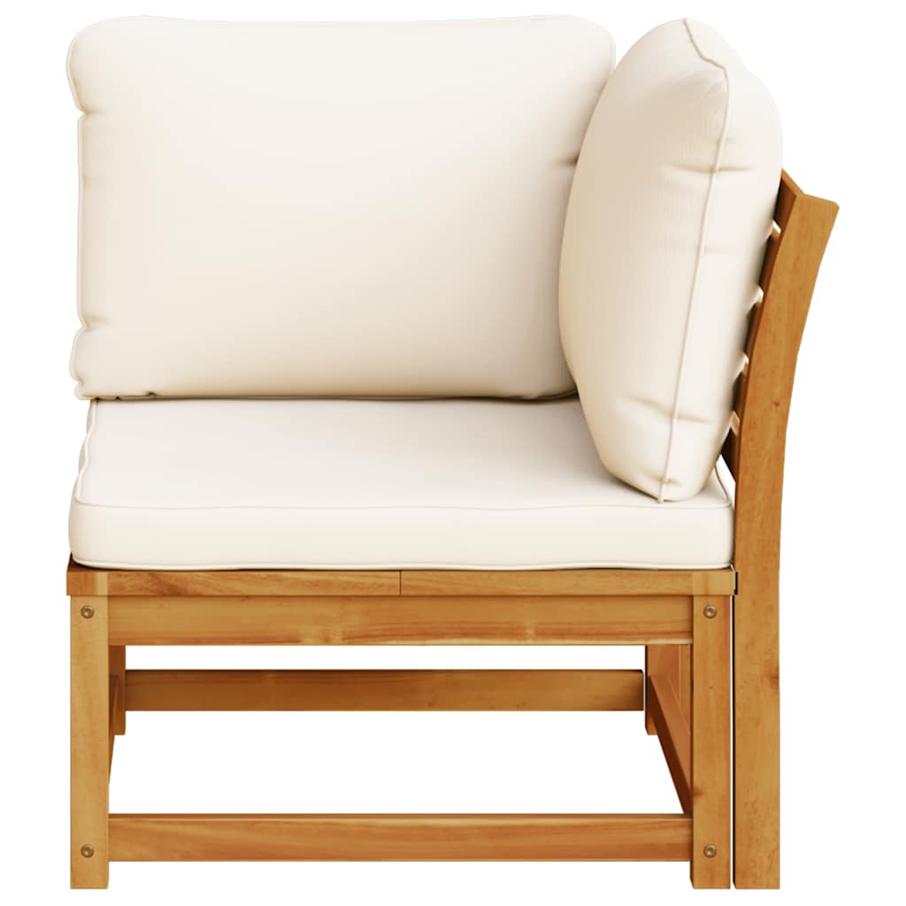 hjørnemodul til sofa 73x73x65 cm med hynder massivt akacietræ