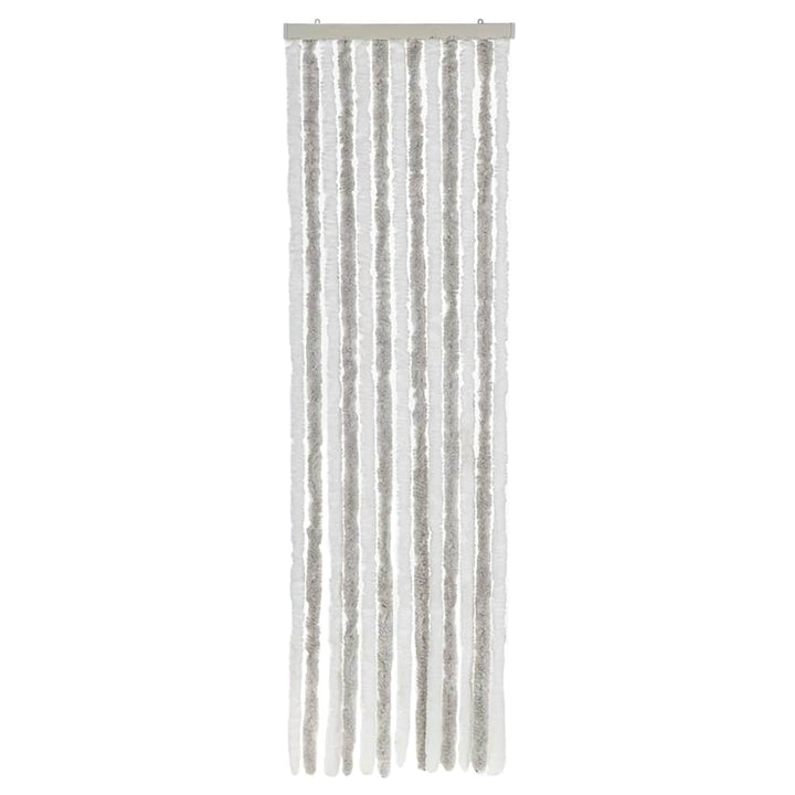 flueforhæng 56x185 cm chenille lysegrå og hvid
