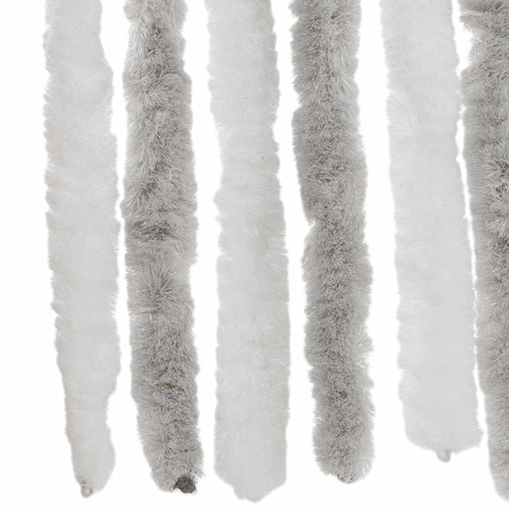 flueforhæng 56x185 cm chenille lysegrå og hvid
