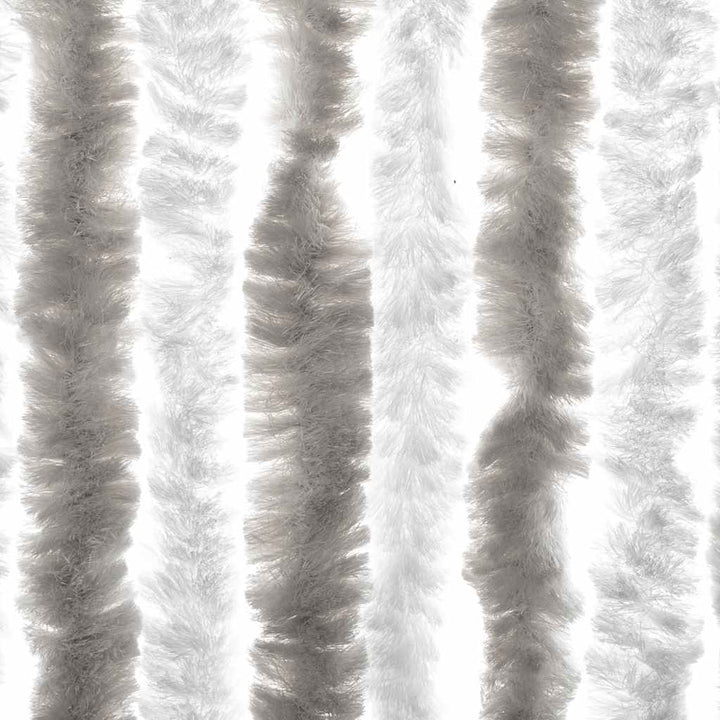 flueforhæng 56x200 cm chenille lysegrå og hvid