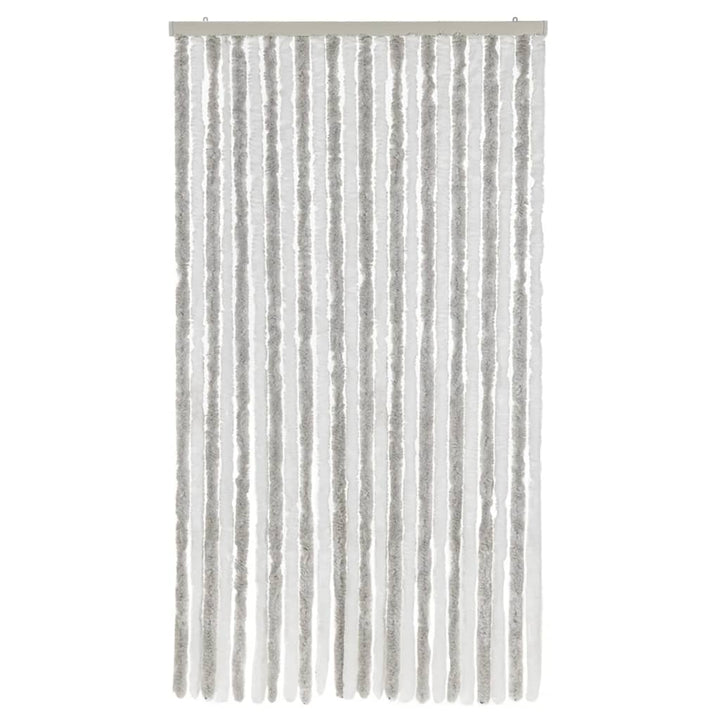 flueforhæng 100x200 cm chenille lysegrå og hvid