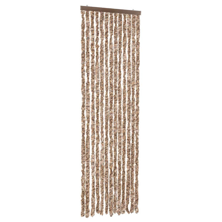 flueforhæng 56x185 cm chenille beige og mørkebrun