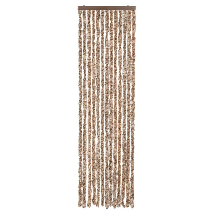 flueforhæng 56x185 cm chenille beige og mørkebrun