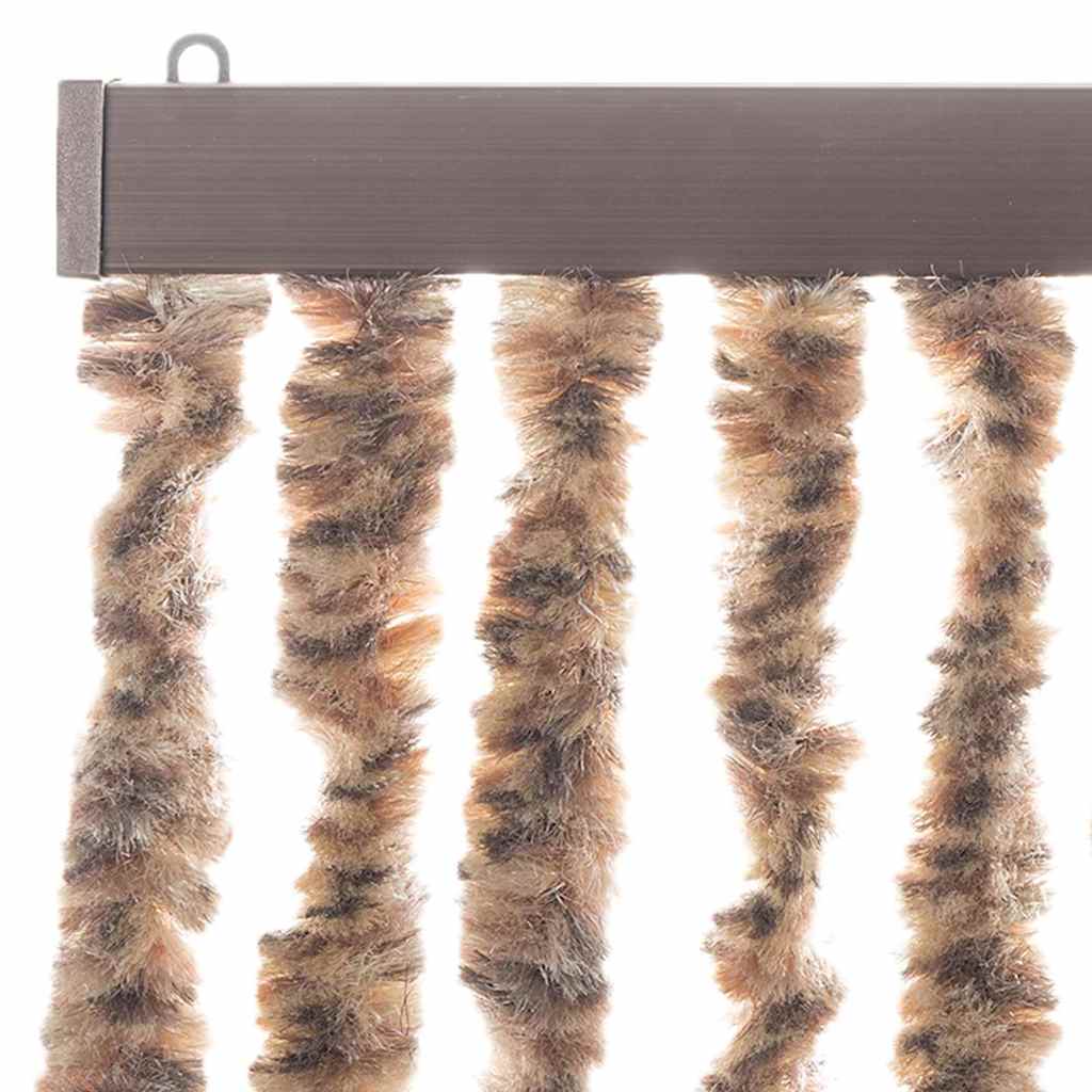 flueforhæng 56x185 cm chenille beige og mørkebrun