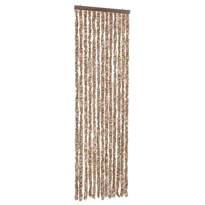 flueforhæng 56x200 cm chenille beige og mørkebrun