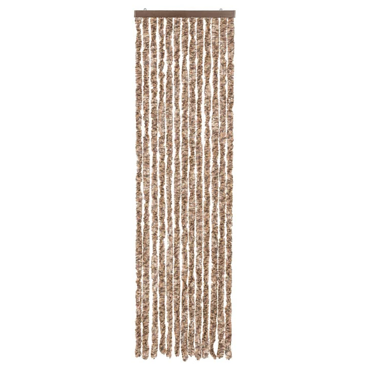 flueforhæng 56x200 cm chenille beige og mørkebrun