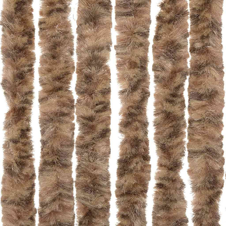 flueforhæng 56x200 cm chenille beige og mørkebrun