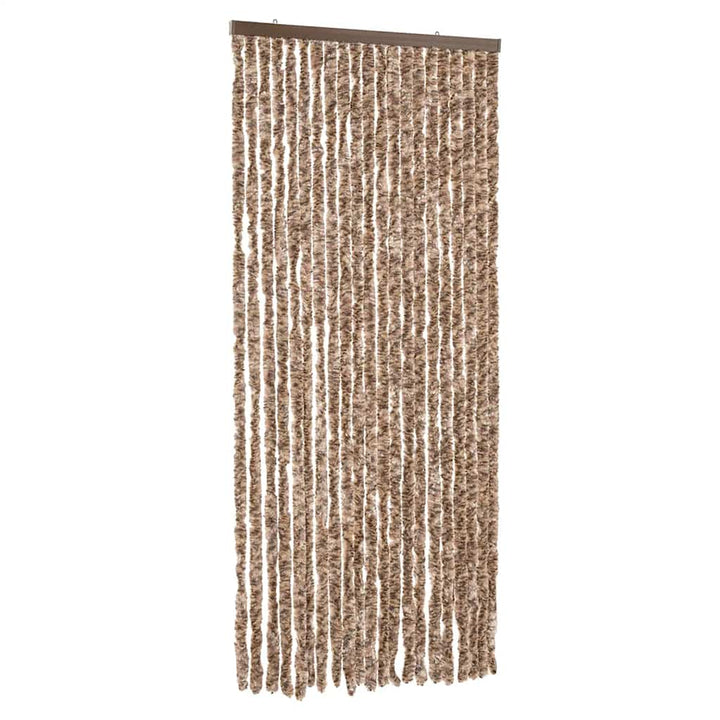 flueforhæng 90x220 cm chenille beige og mørkebrun