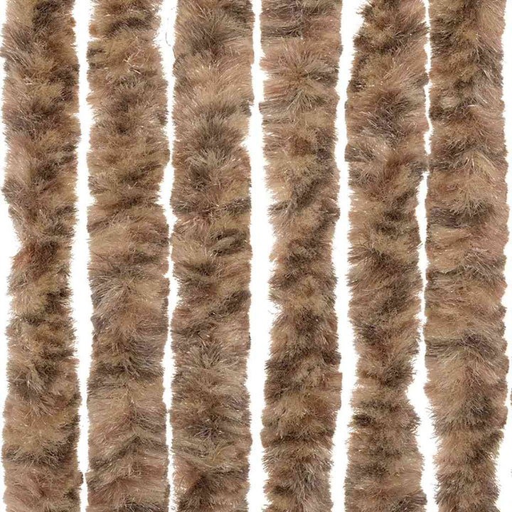 flueforhæng 90x220 cm chenille beige og mørkebrun