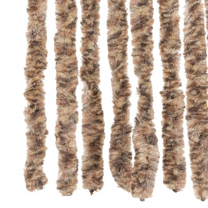 flueforhæng 100x200 cm chenille beige og mørkebrun